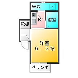 グランブルー杉並 ワンルームの間取図画像
