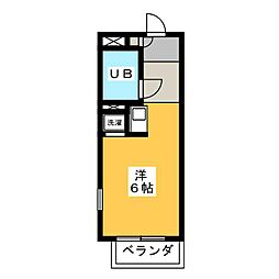 ビクセル武蔵関 ワンルームの間取図画像