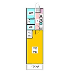 ティブルスK 1Kの間取図画像