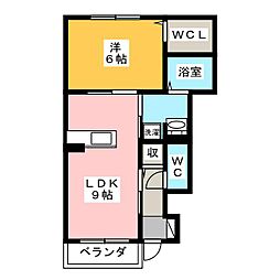 サニークレスト 1LDKの間取図画像