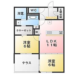 マーキュリーグラシア 2LDKの間取図画像