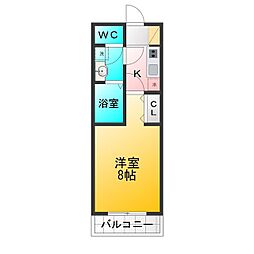 上石神井テラス 1Kの間取図画像