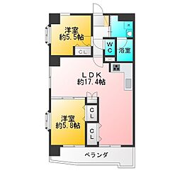 スカイビュー井荻 2LDKの間取図画像