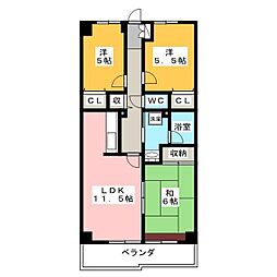 カーサエストゥペンダ奥住 3LDKの間取図画像
