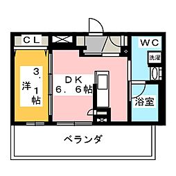 ロイジェント練馬高野台 1DKの間取図画像
