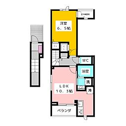 西東京市向台町5丁目アパート 1LDKの間取図画像