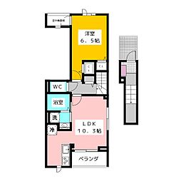 西東京市向台町5丁目アパート 1LDKの間取図画像