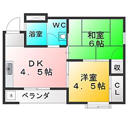 仁平ビル 2DKの間取図画像