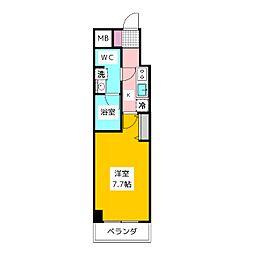 LUMEED上石神井 1Kの間取図画像