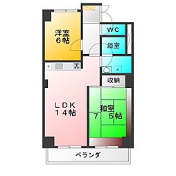 グランバトー・M 2LDKの間取図画像