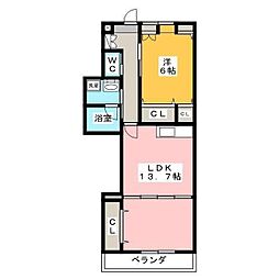 エスペランサ 1LDKの間取図画像