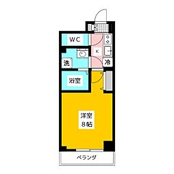 プライマル武蔵関 1Kの間取図画像