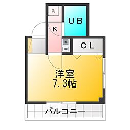 ピオオクト 1Kの間取図画像