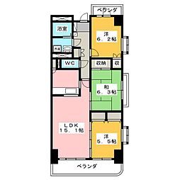 オークヒルズ 3LDKの間取図画像