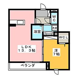 アナシエ石神井台 1LDKの間取図画像