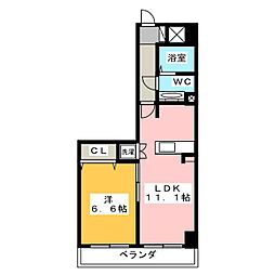 ベース・ブリッジ 1LDKの間取図画像