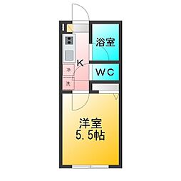 サンフラット田無 1Kの間取図画像