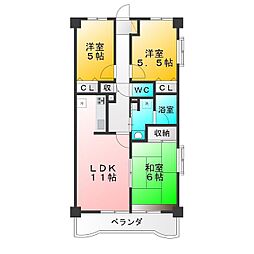 シェニートモンチーク武蔵関 3LDKの間取図画像