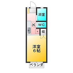 レジデンス爽 ワンルームの間取図画像