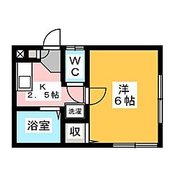 サニーコート・ジュネス 1Kの間取図画像