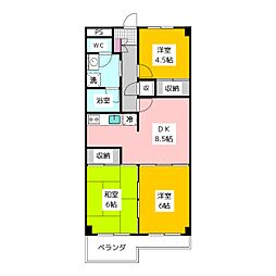 フォーラム石神井 3DKの間取図画像