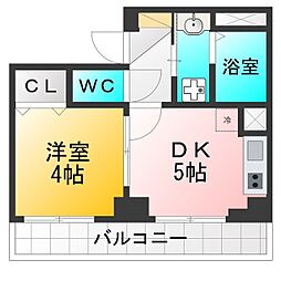 武蔵関パークマンション 1DKの間取図画像