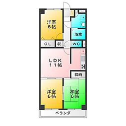 グランドゥール田無 3LDKの間取図画像