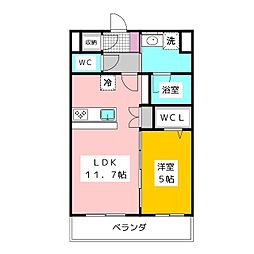 Grandir 1LDKの間取図画像