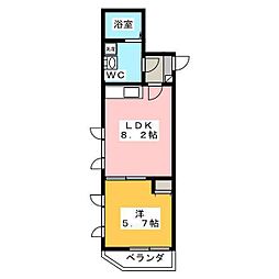 ピアコートTM武蔵関弐番館 1LDKの間取図画像