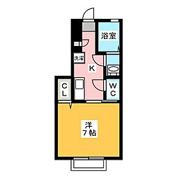 プロムネイド 1Kの間取図画像