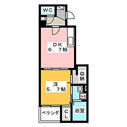 Arc-en-ciel 1DKの間取図画像