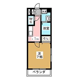 レジデンシャルビュー吉祥寺 1階1Kの間取り