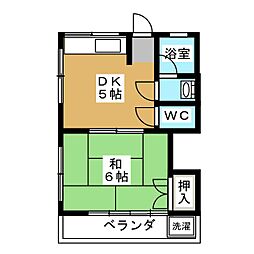 ハイムレスト 1DKの間取図画像