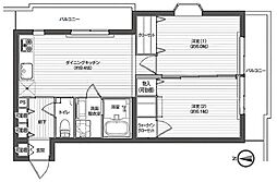 レジディア吉祥寺 2DKの間取図画像