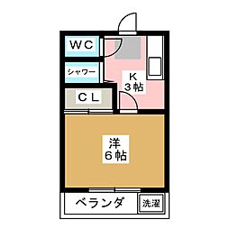ハイツどうかん山 1Kの間取図画像