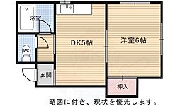 三興ハウス 1階1DKの間取り