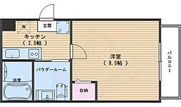 フラッティ堀川高辻 1Kの間取図画像