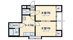 パルティールステージ 2階2DKの間取り