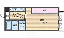 ハウスピエーメ 4階1Kの間取り