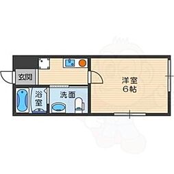 ブリエ丹波口 1階1Kの間取り