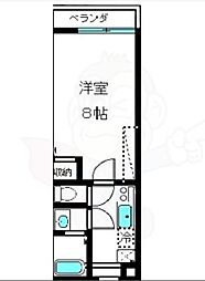 仮　フラッティ烏丸十条 1階1Kの間取り