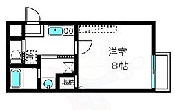 仮　フラッティ烏丸十条 4階1Kの間取り