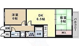 アフリー太田2 2階2DKの間取り