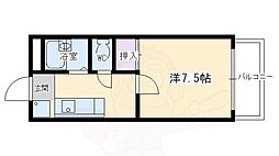 エスティ21 1階1Kの間取り