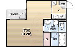 グランコスモ寺町 1階1Kの間取り
