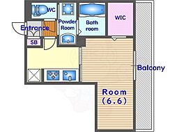 Cozy Cote上鳥羽 3階1Kの間取り