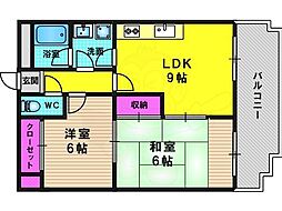 嵐山ショコラ 3階2LDKの間取り