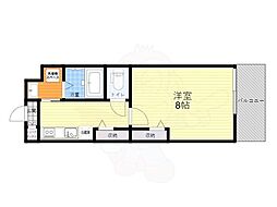 Shining二条離宮 2階1Kの間取り