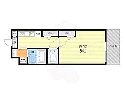 Shining二条離宮 1階1Kの間取り