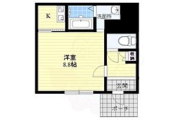 UZUMASA ARCUS 1階1Kの間取り